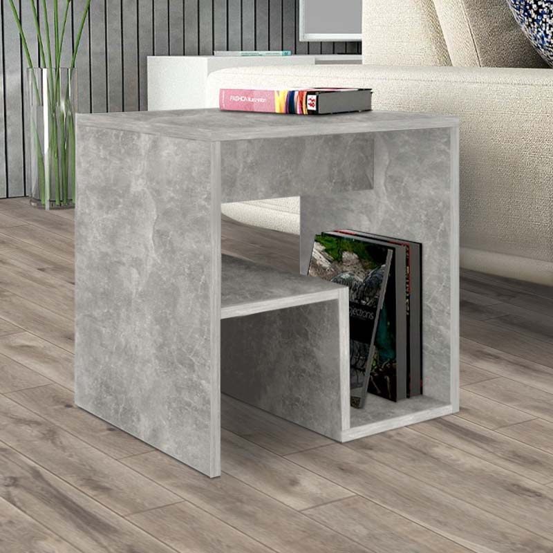 Side Table CREMONA Grey Concrete 40x35x40cm Set 2 pcs.