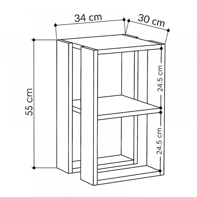 Nightstand NOBLE White 34x30x55cm Set 2 pcs.