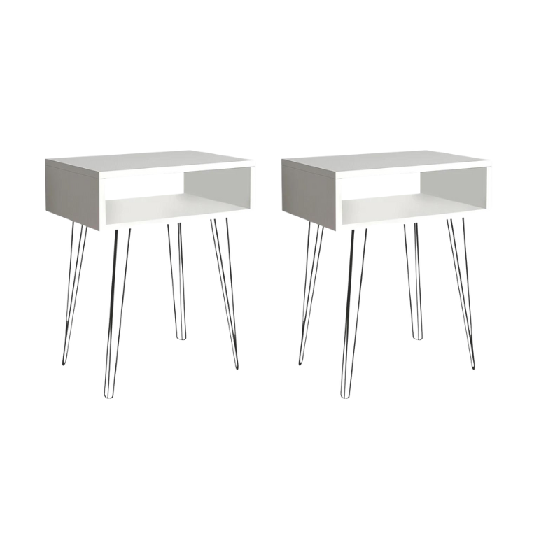 Nightstand FIONA White 55x35x58cm Set 2 pcs.