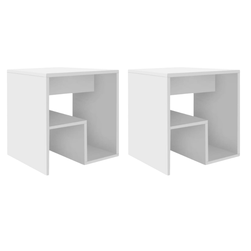 Side Table CREMONA White 40x35x40cm Set 2 pcs.