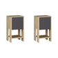 Nightstand EMILIO Oak - Anthracite 30x30x55cm Set 2 pcs.