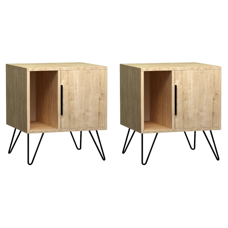 Nightstand MARA Oak 50,2x44,6x58cm Set 2 pcs.