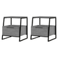 Nightstand ROTTERDAM Retro Grey Set 2 pcs.