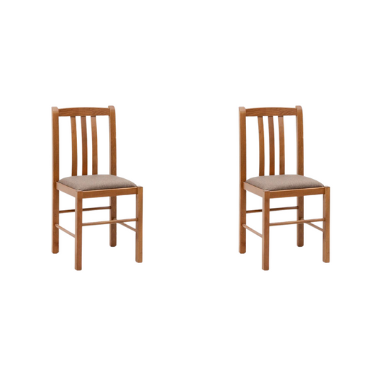 Dining Chair MELANIE Beech Wood Walnut 42x42x90cm Set 2 pcs.