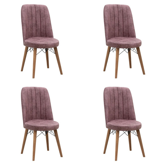 Dining Chair RALU fabric Rotten Apple - Walnut legs 46x44x91cm Set 4 pcs.