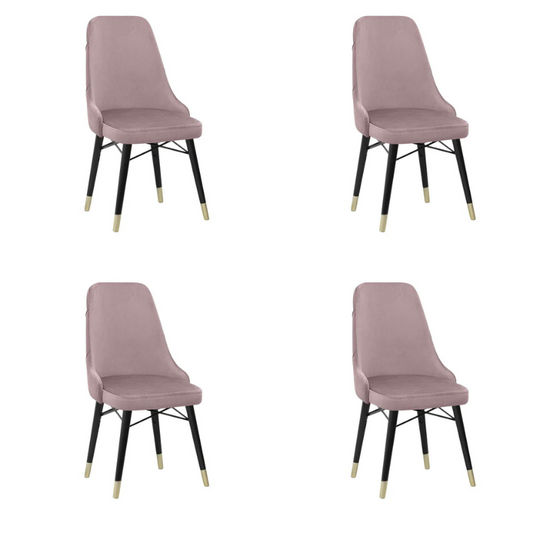 Dining Chair EDMOND velvet Rotten Apple - Black/Gold legs Set 4 pcs.