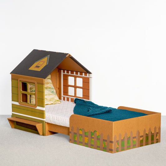 Cardboard Bed for children HOUSE - printed Set 10 pcs.