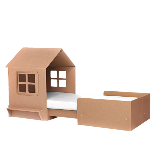 Cardboard Bed for children HOUSE - unprinted