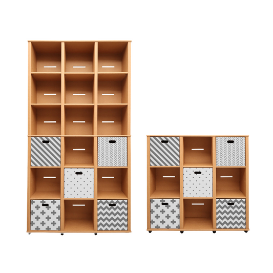 Cardboard Bookcase And Chest of drawers HARALD Set of 2