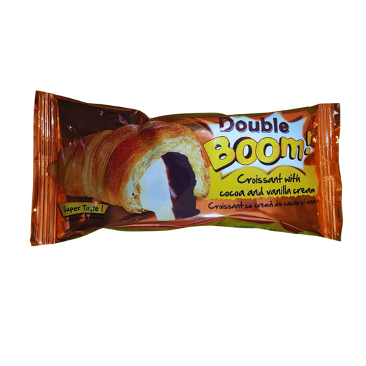 Croissant DOUBLE BOOM with cocoa and vanilla flavor 50g BULK Special Offer