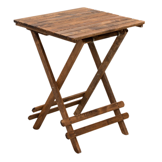 Foldable Table JANET Beech Wood Walnut 60x60x75cm