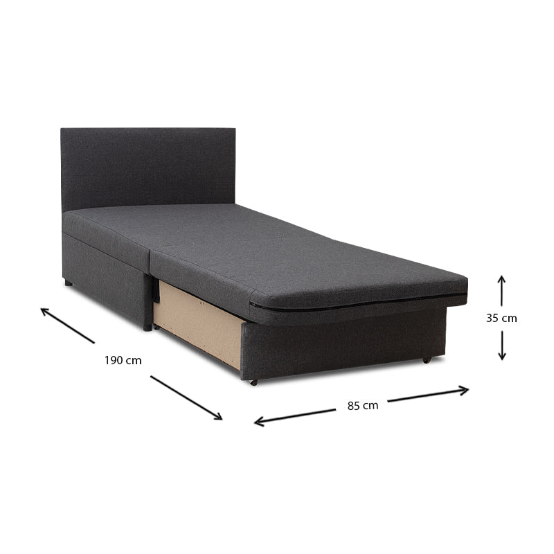 Armchair/Bed LUCIUS Grey 85x97x88cm