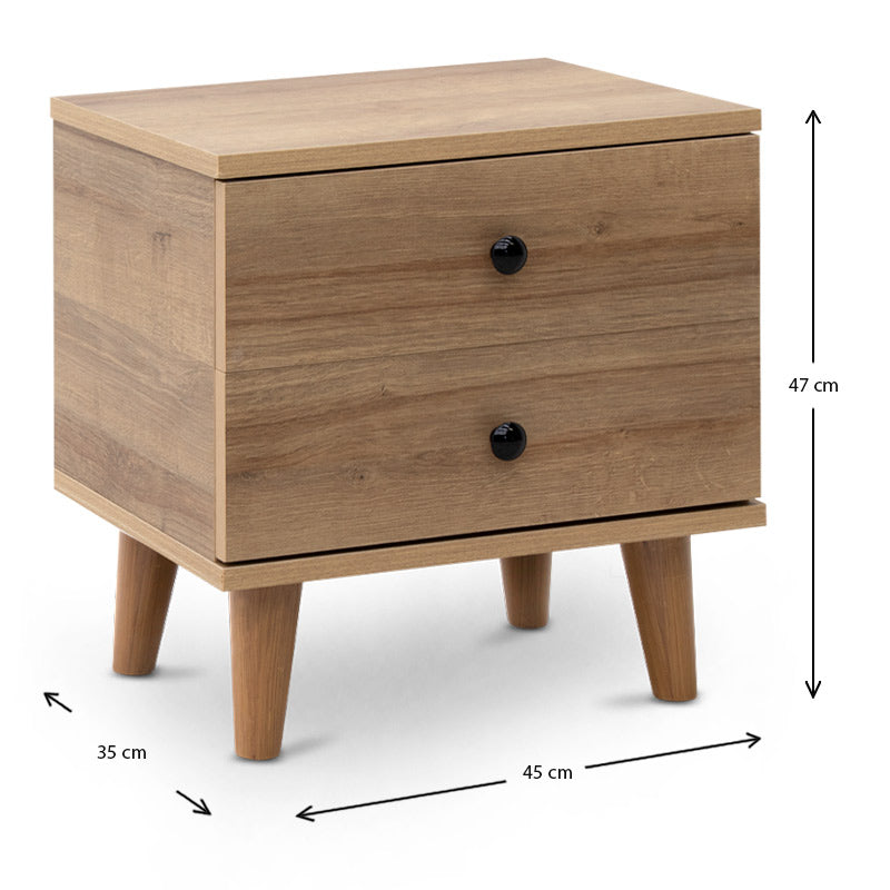 Nightstand LAURA Pine Oak 45x35x47cm