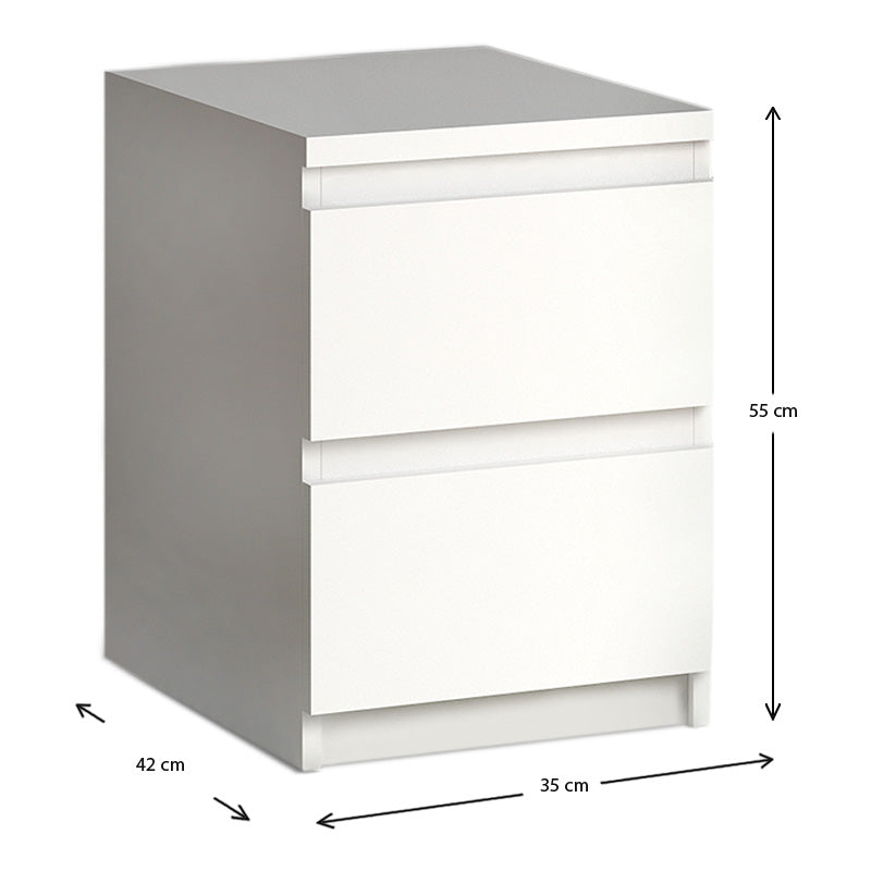 Nightstand CARMELLA White 35x42x55cm