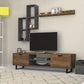 TV Stand CARRIBIC Walnut - Grey 160x35x40cm