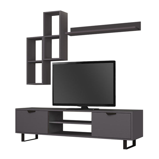 TV Stand CARRIBIC Grey 160x35x40cm
