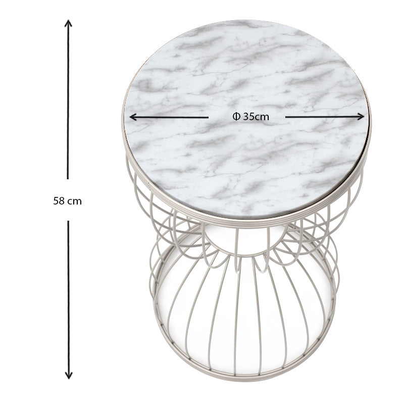 Coffee Table PERLA White Marble Effect