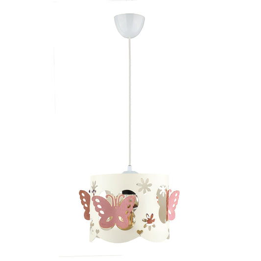 Hanging Lamp for Kids BUTTERFLY White - Pink