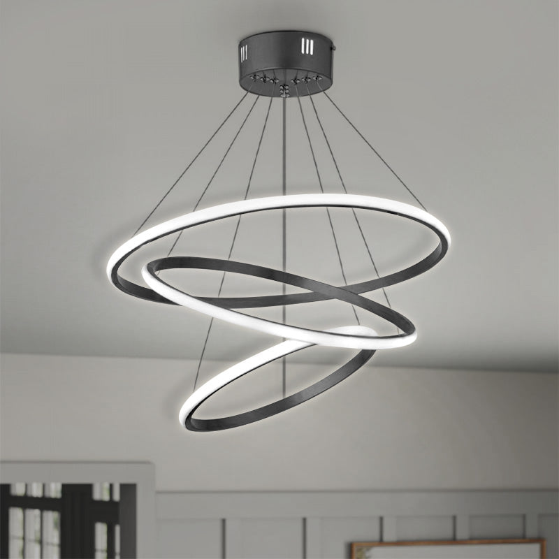 LED Ceiling Lamp EUGEN Black 47x47x63cm