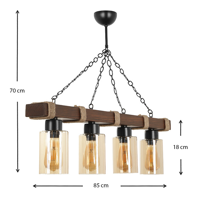 Hanging Lamp NANTES Walnut 85x18x70cm