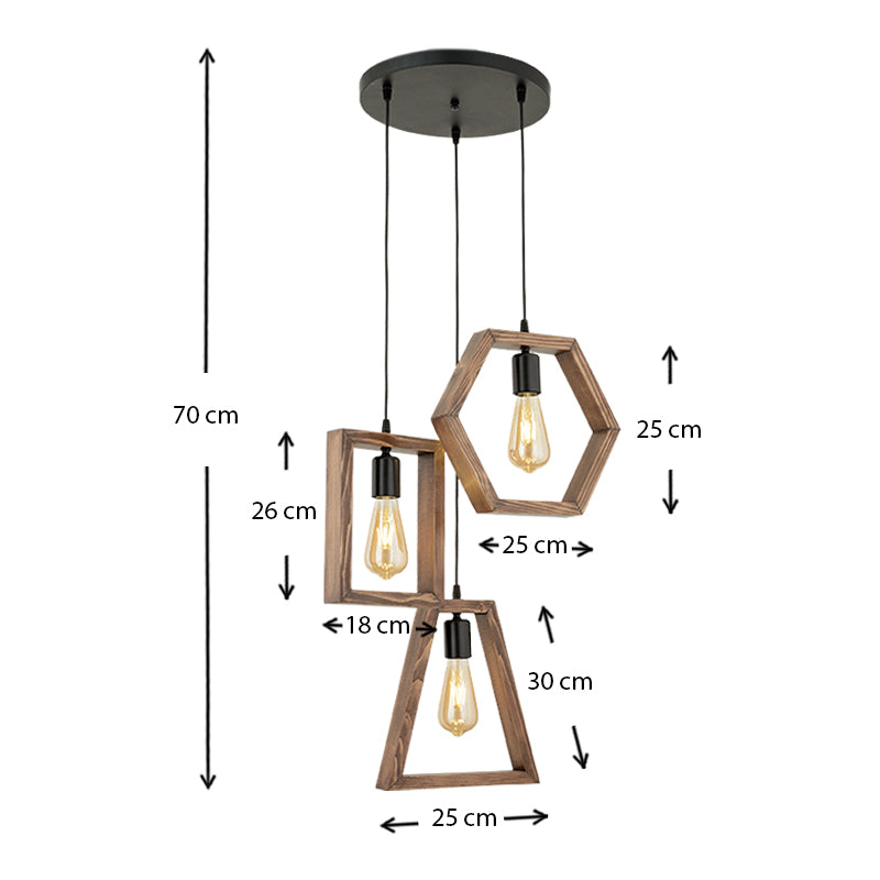Ceiling Lamp COMB Walnut 30x30x70cm