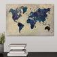 Painting on Canvas WORLD IN Blue digital printing 75x50x3cm