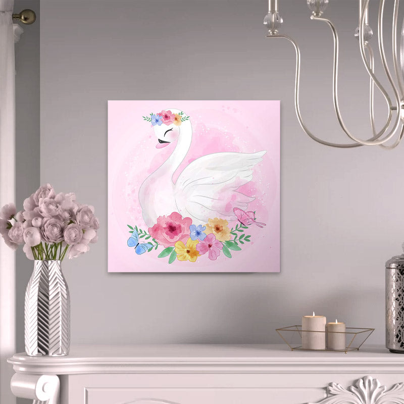 Painting on Canvas BABY SWAN digital printing 40x40x3cm