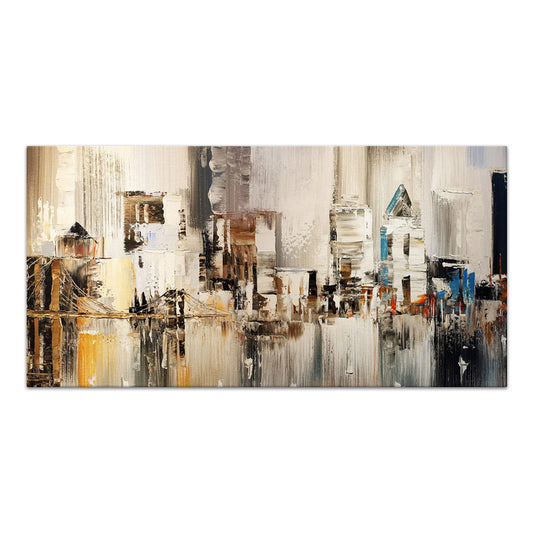 Canvas Gemälde LIFE IN TOWN digitaler Druck 140x70x3cm