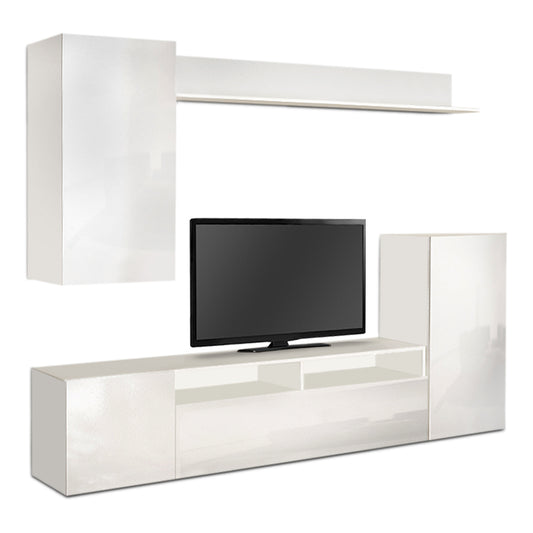 TV Furniture Set PERI White - Gloss White 210x37x170cm