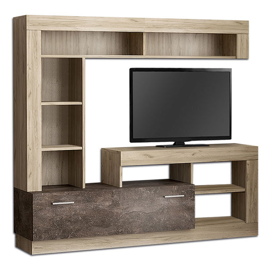 TV Furniture Set GATLIN Grey Oak - Dark atelier 178x42x183cm