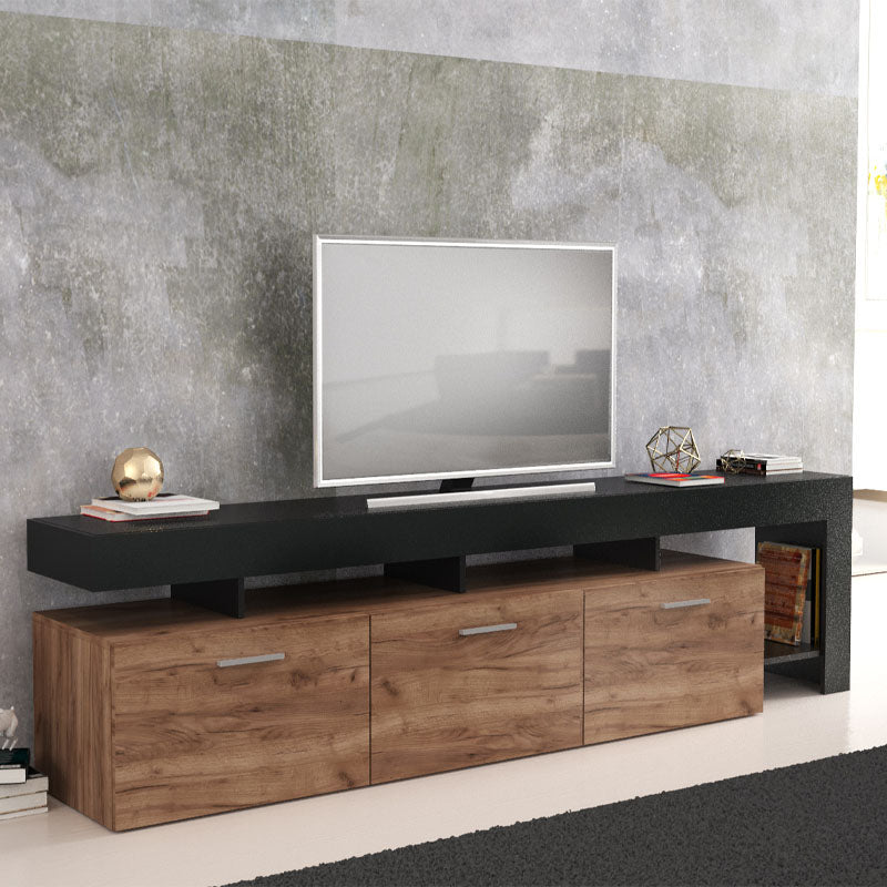 TV Stand LARA Black - Walnut 220x40x52cm