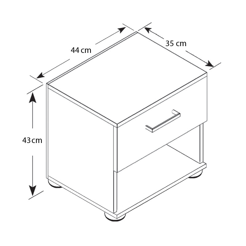 Nightstand ANITA Light Walnut