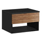 Wall Nightstand HAITI Black - Light Walnut 40x30x23cm