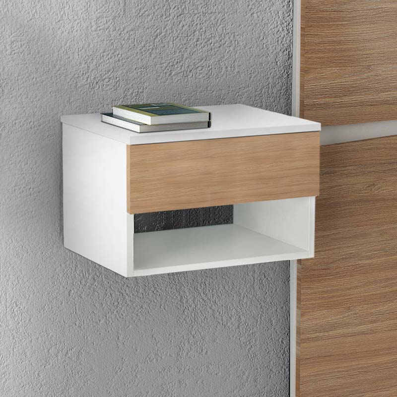 Wall Nightstand HAITI White Oak 40x30x23cm