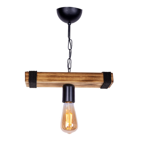 Hanging Lamp FOREST Walnut/Black 30x10x45cm