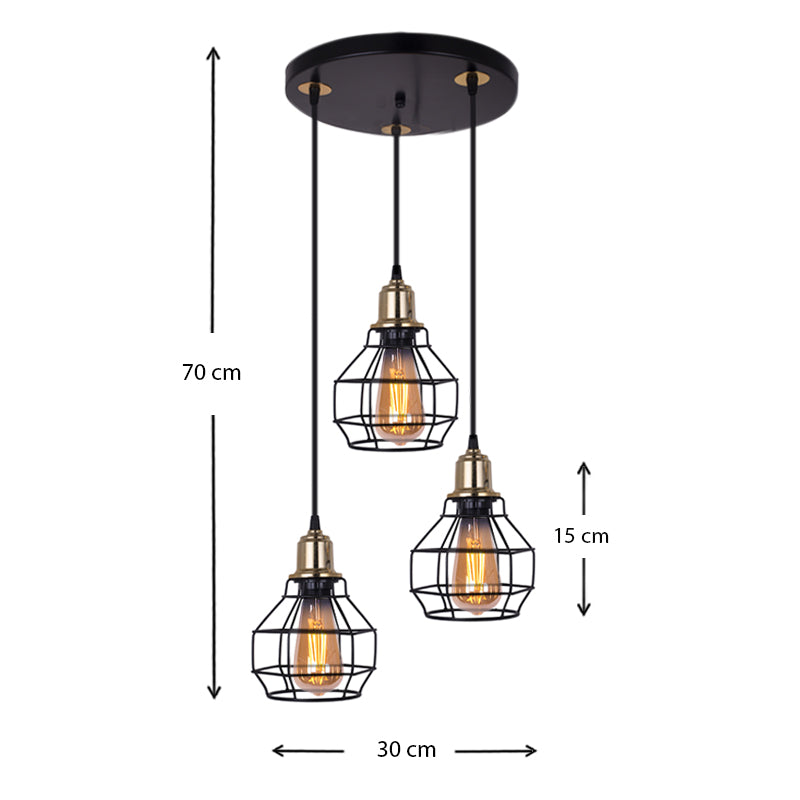 Ceiling Lamp MELLON Black 30x30x70cm