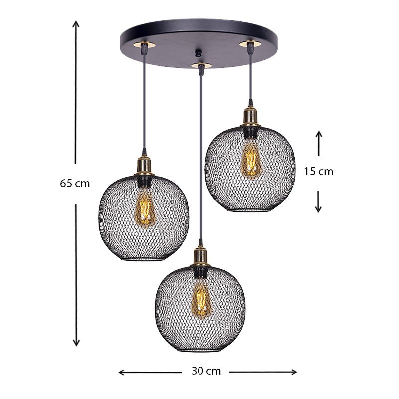 Ceiling Lamp HIVE Black-Gold 30x30x65cm