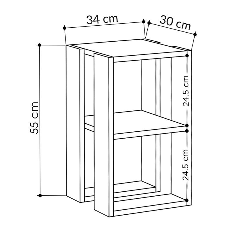 Nachttisch NOBLE Anthrazit 34x30x55cm