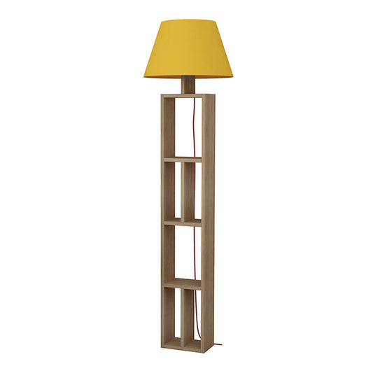 Floor Lamp LIGHTHOUSE Oak/Yellow 45x45x163,5cm