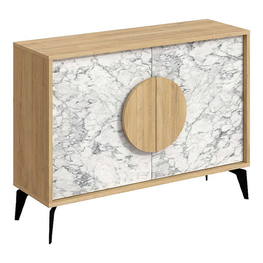 Buffet PARIS Oak - White marble 110x35,6x82cm