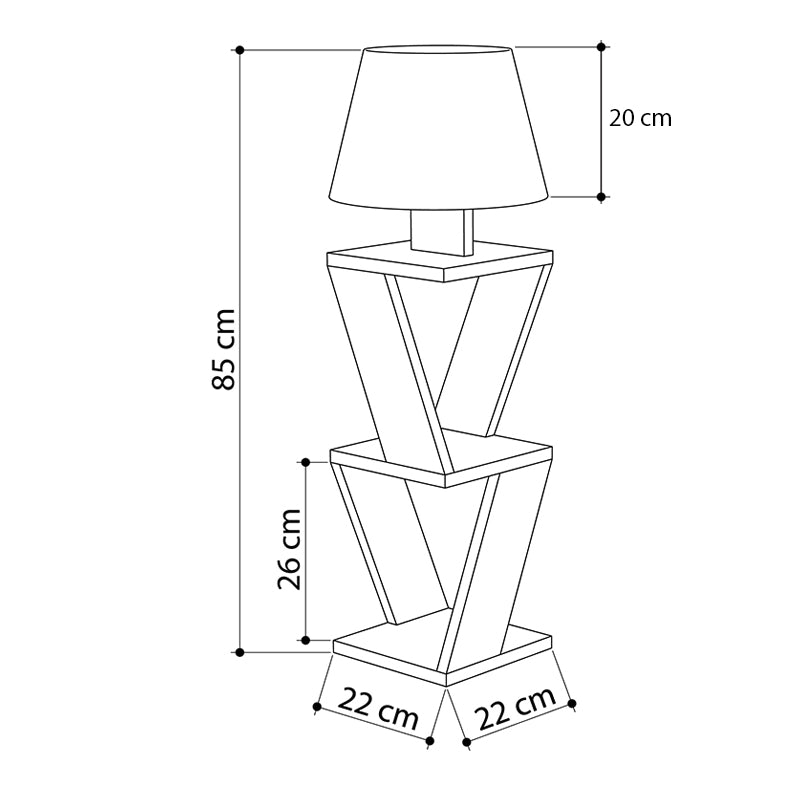 Floor Lamp/Nightstand IBIZA Oak/White 22x22x85cm