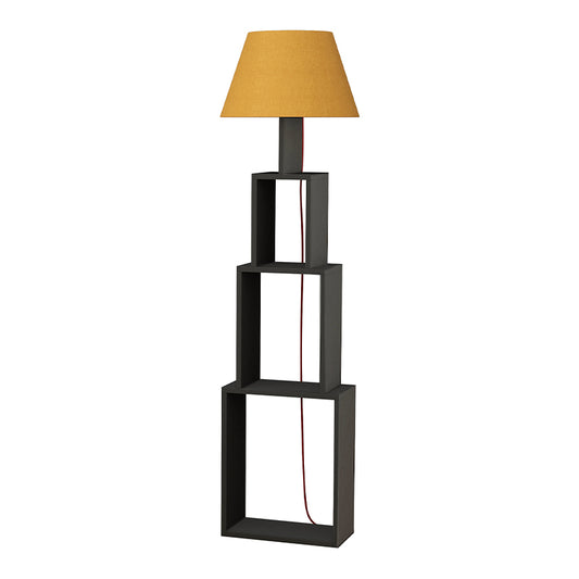 Floor Lamp/Bookcase TOWER Anthracite/Yellow