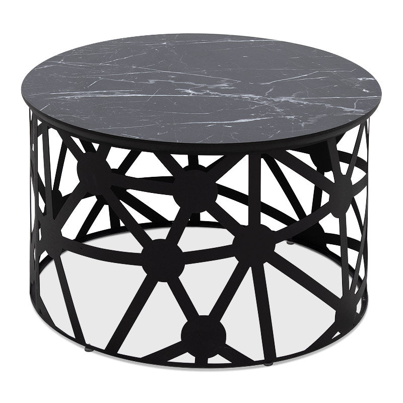 Coffee Table LUNA Black Marble Effect 60x60x37cm