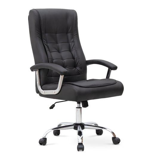 Office Chair CLARISSE PU leather Black 63x70x112/120cm