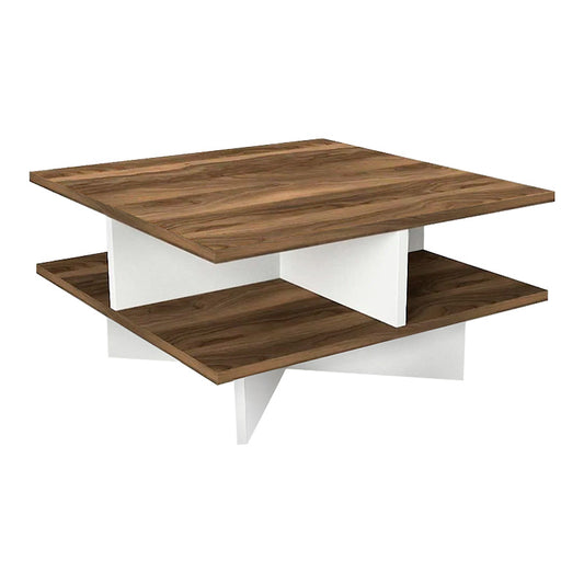 Coffee Table RAMSES White - Walnut 60x60x32,6cm
