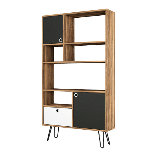Bookcase JUSTIN Walnut 90x25x160cm
