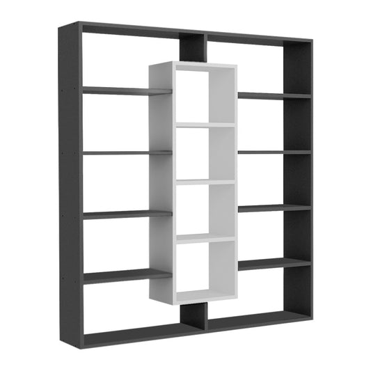 Bookcase STEFANIE Black - White 125x22x135,7cm