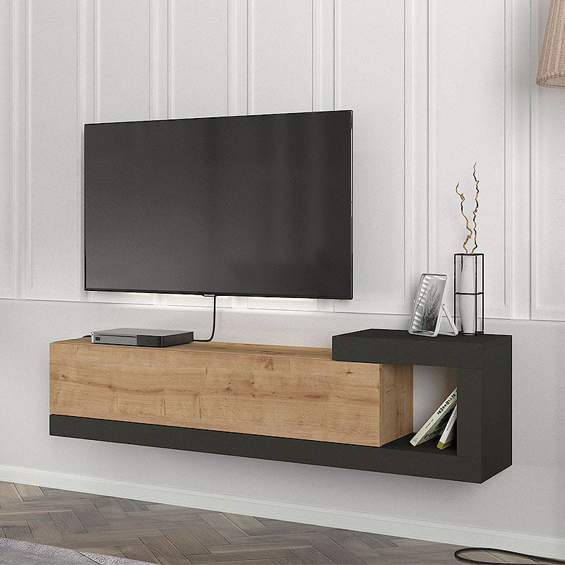 TV Cabinet PURE Oak - Anthracite 150x29,6x38,6cm
