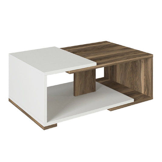 Coffee Table ELKE White - Walnut 81,8x50x35cm
