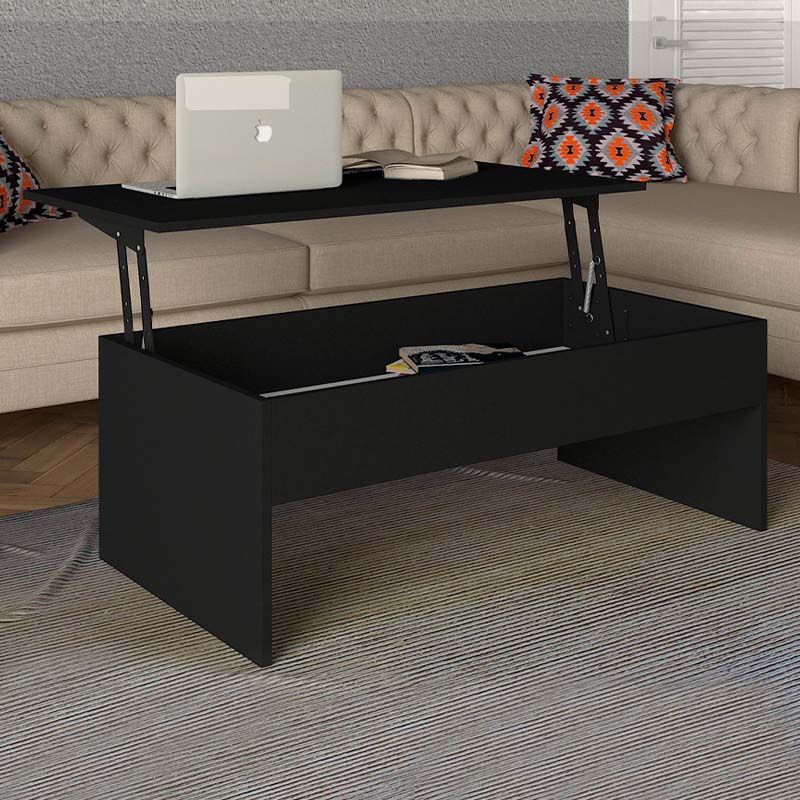 Coffee Table WITH SECRETS Black 110x60x44,8cm